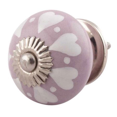 Light Purple Ceramic Floral Drawer Knobs